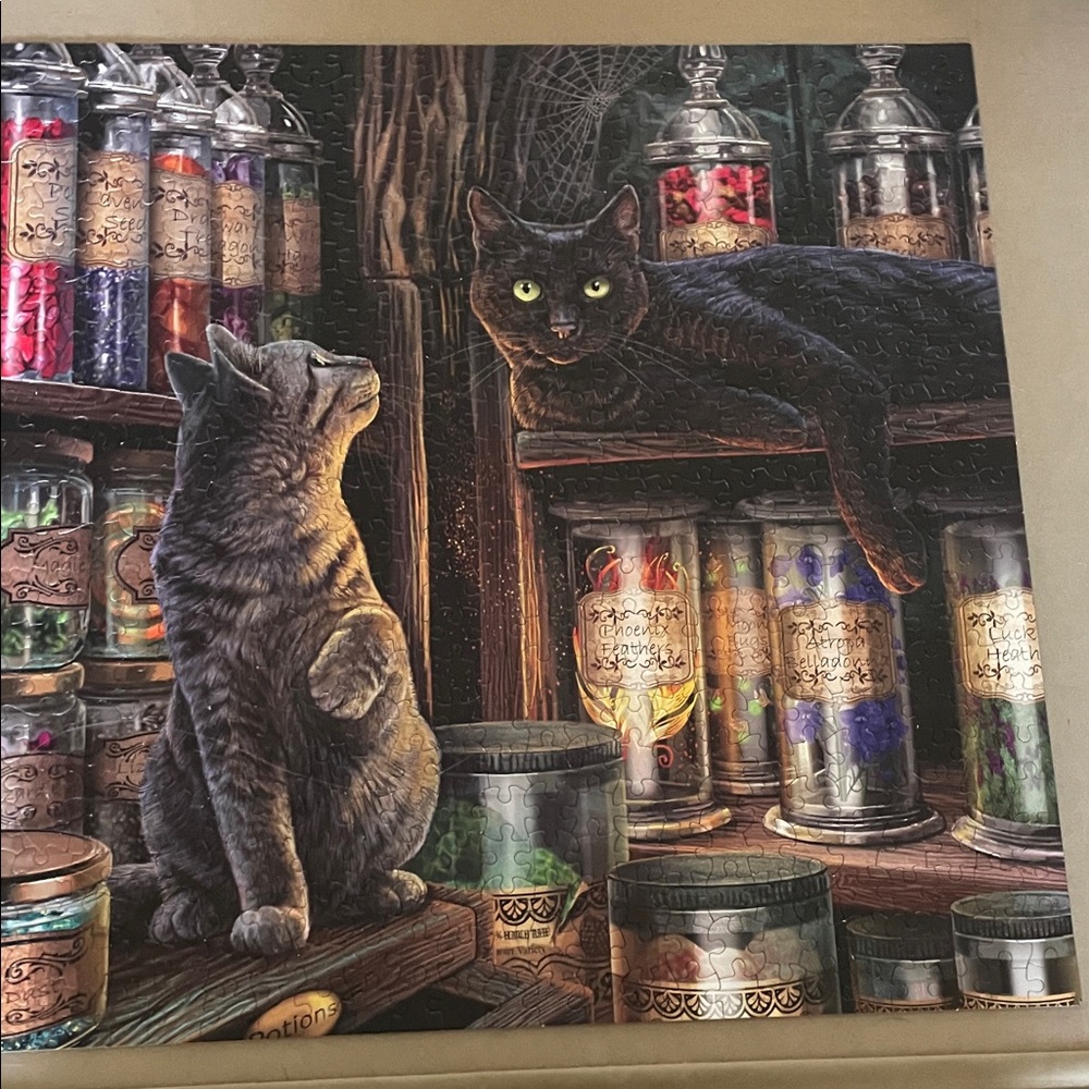 Ceaco 550-Piece Cat and Potion Puzzle - Black and Gray - Picture 4 of 4